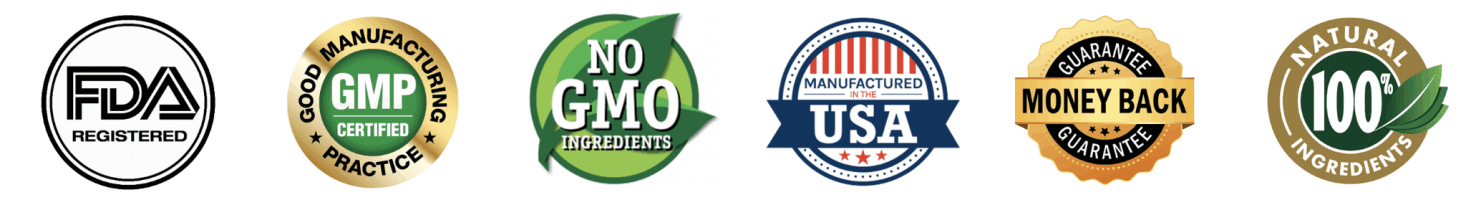 Thermo Burn Pro FDA registered GMP certified non-GMO trust badges